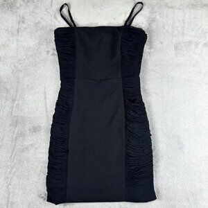 DRESS the POPULATION Little Black Dress Rouching Bodycon Mini Size Small 2/4